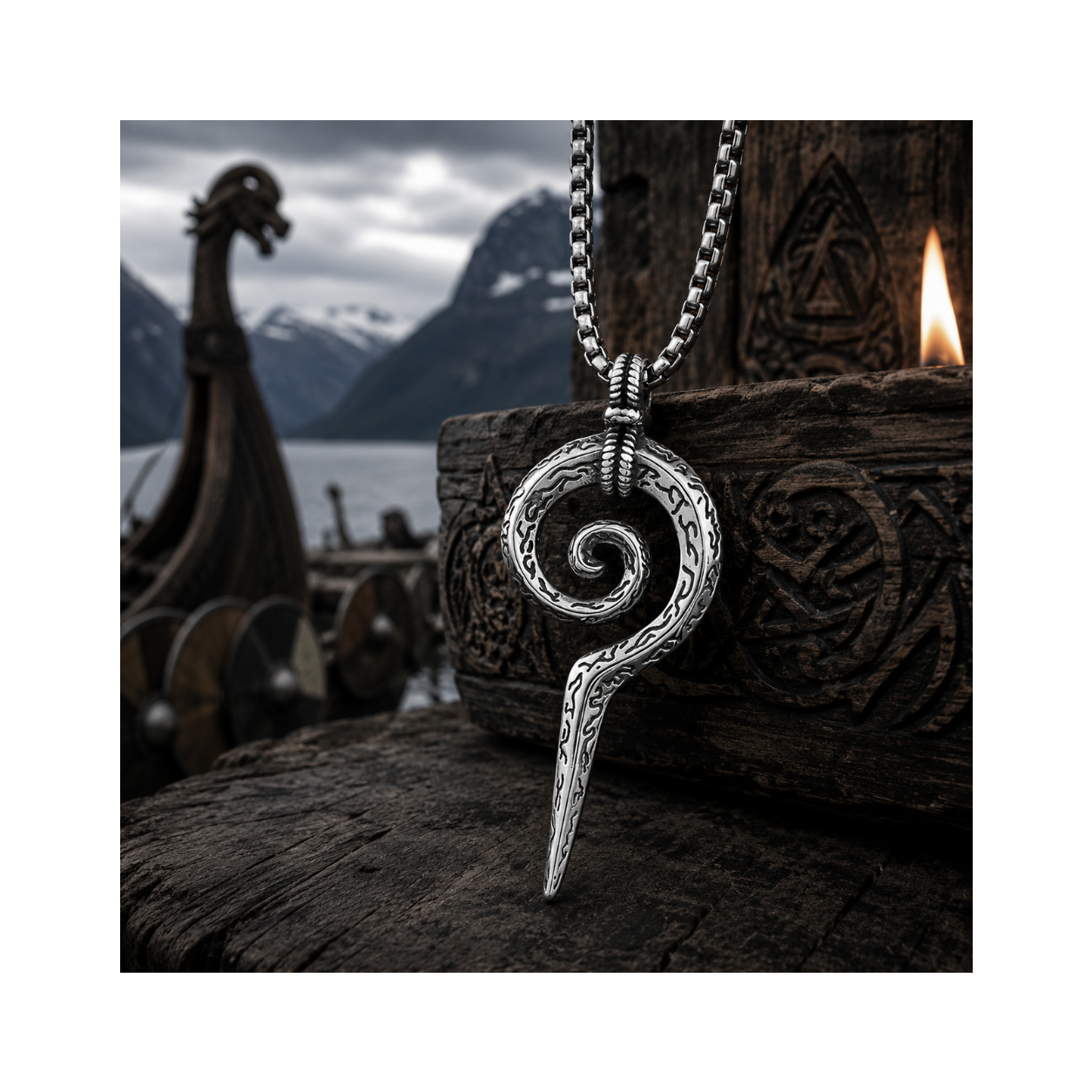 Viking Snake Scepter Hanger – Stainless Steel