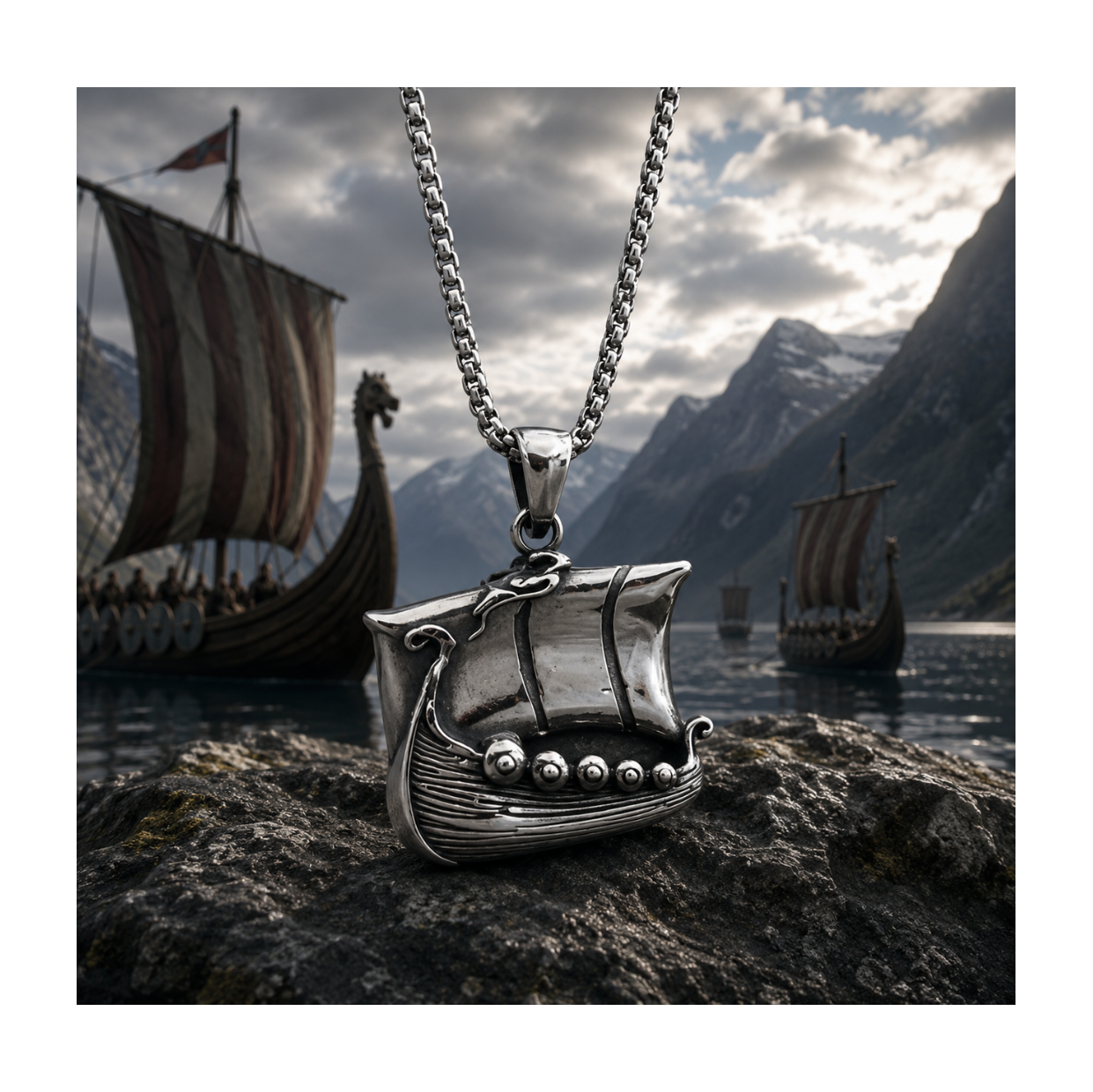 Drakar Viking Warship Hanger – Stainless Steel