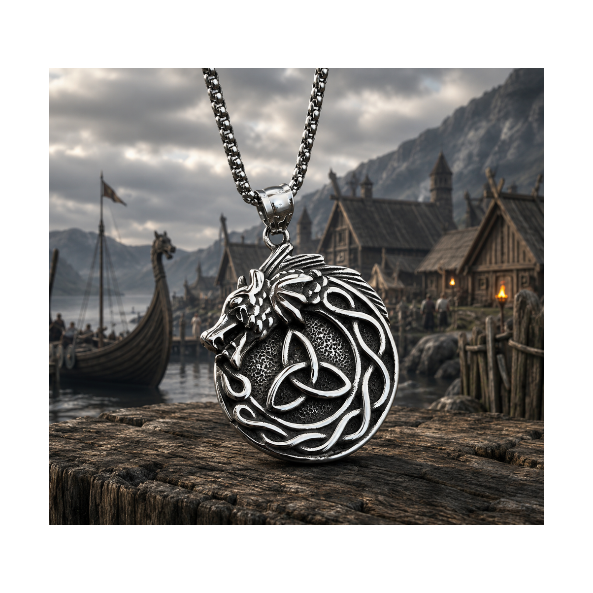 Viking Dragon Fáfnir Hanger – Stainless Steel