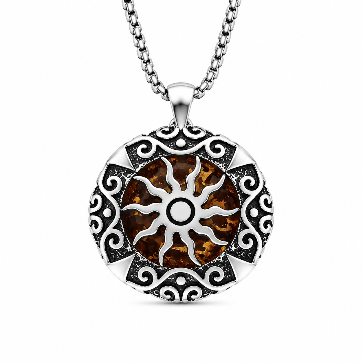 Viking Vegvísir & Sun Hanger – Stainless Steel