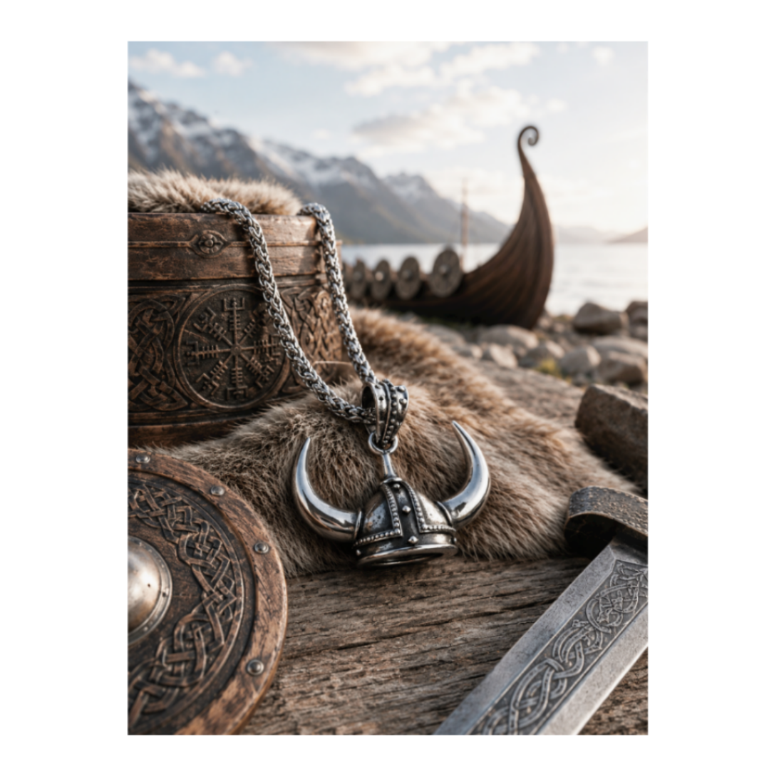 Viking Horned Helmet Hanger (klein) – Stainless Steel
