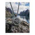 Nordic Viking Runes Coin Wolf Hanger– Stainless Steel