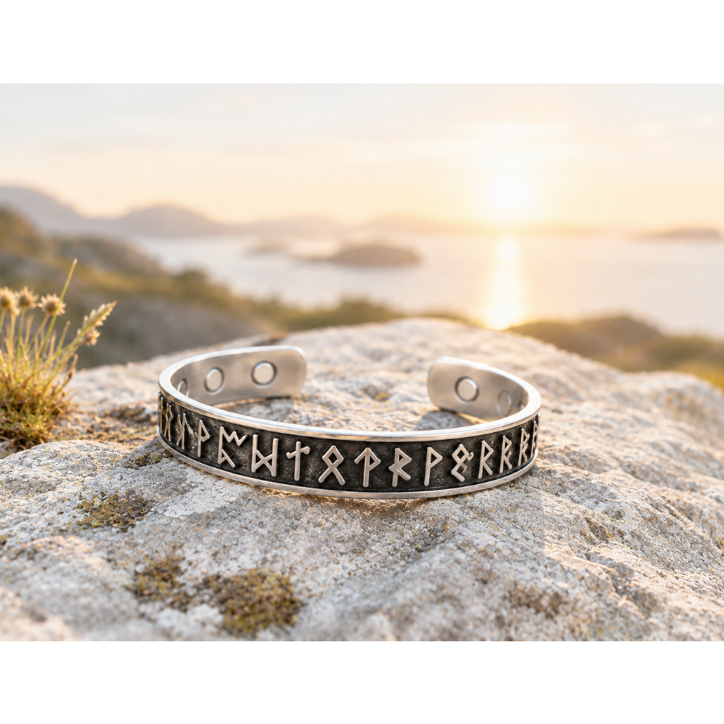 Viking Runes Armband – Stainless Steel -Zwart