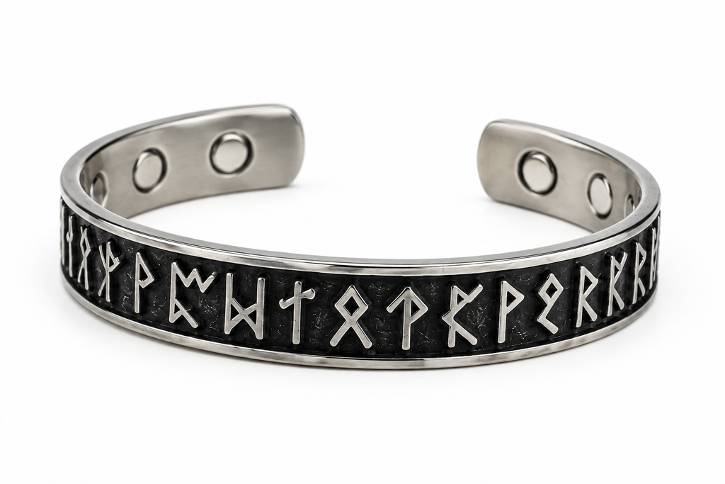 Viking Runes Armband – Stainless Steel -Zwart