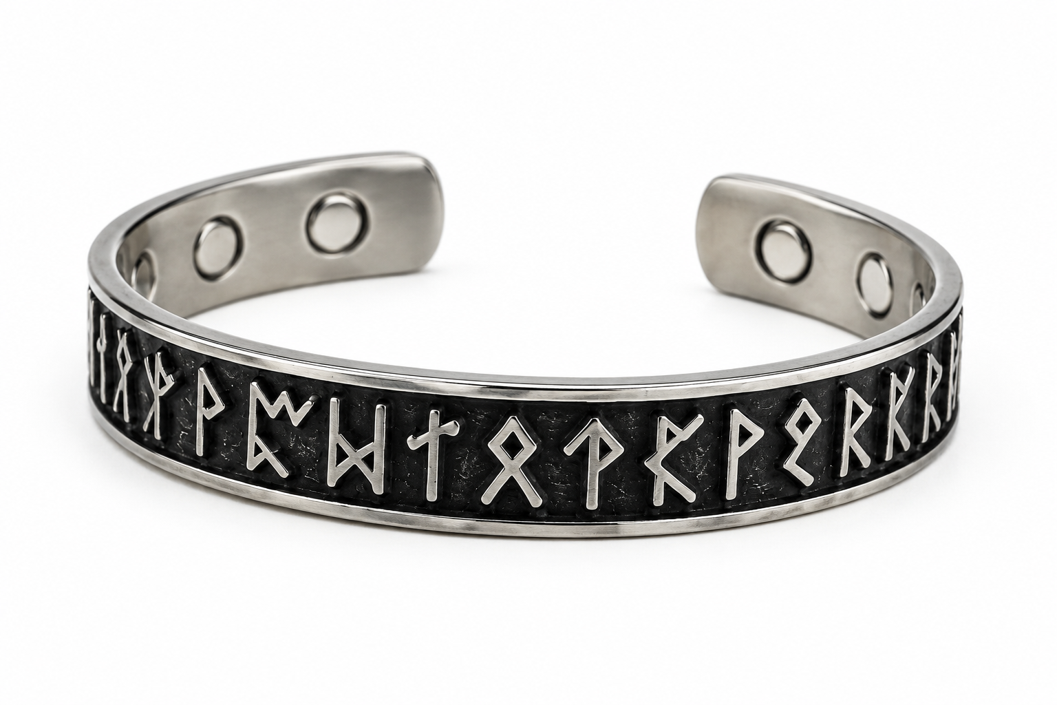 Viking Runes Armband – Stainless Steel -Zwart