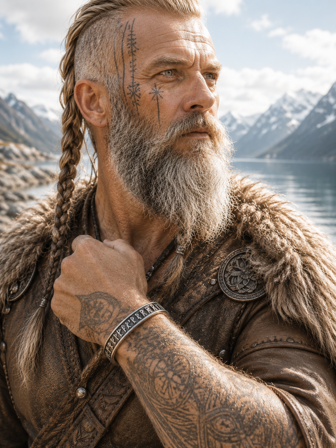 Viking Runes Armband – Stainless Steel -Zwart