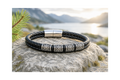 Leather Braided Bracelet with Viking Runes – Stainless Steel