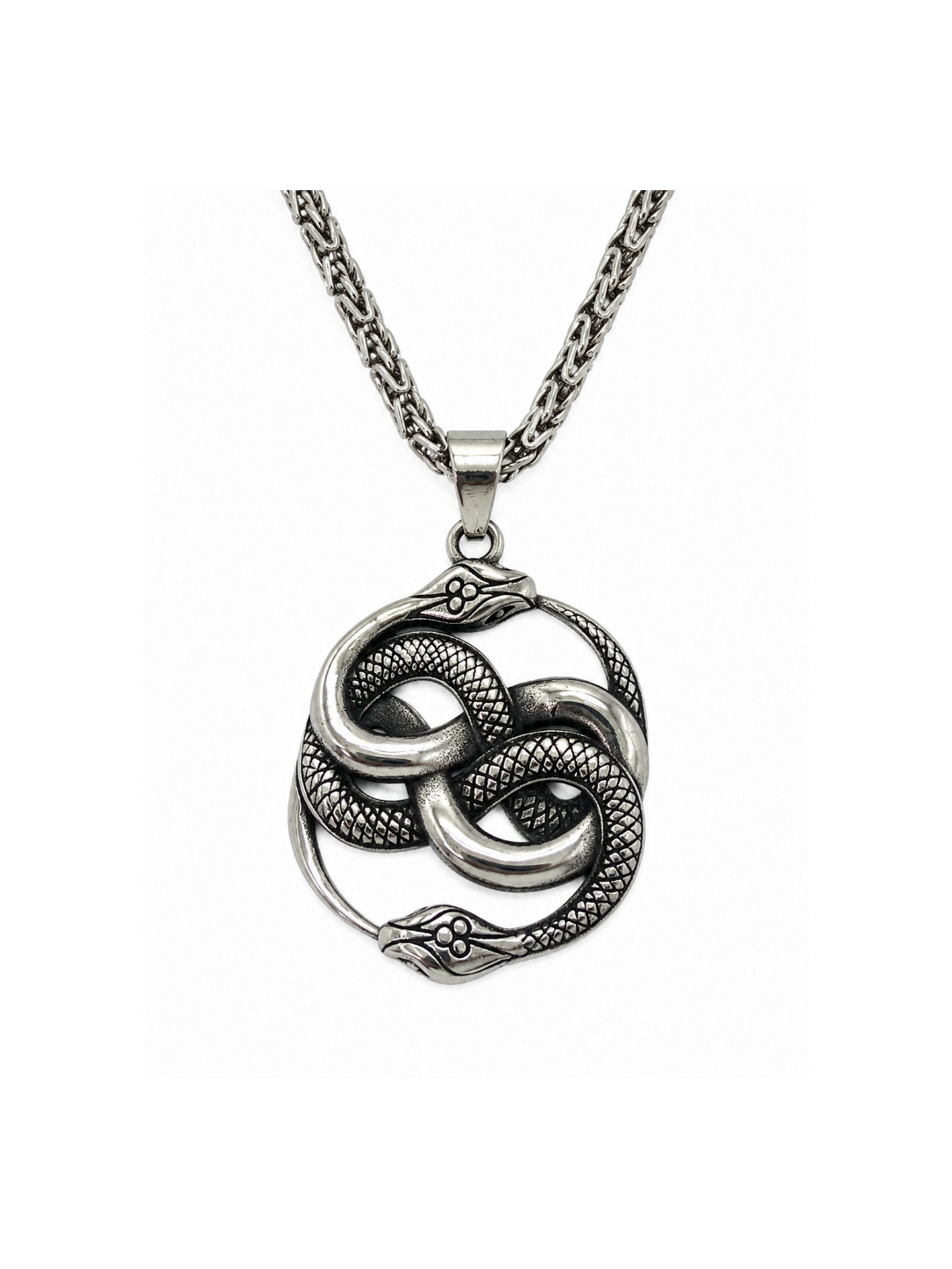 Midgard Serpent Hanger – Viking Ketting Stainless Steel Zilverkleurig