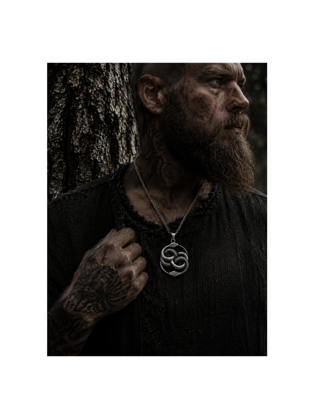 Midgard Serpent Hanger – Viking Ketting Stainless Steel Zilverkleurig