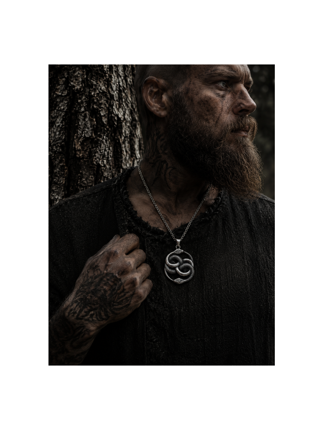 Midgard Serpent Hanger – Viking Ketting Stainless Steel Zilverkleurig