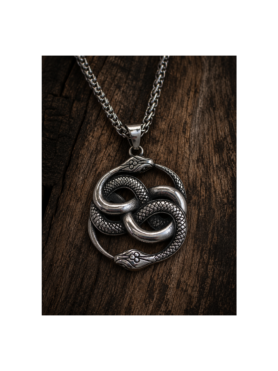 Midgard Serpent Hanger – Viking Ketting Stainless Steel Zilverkleurig