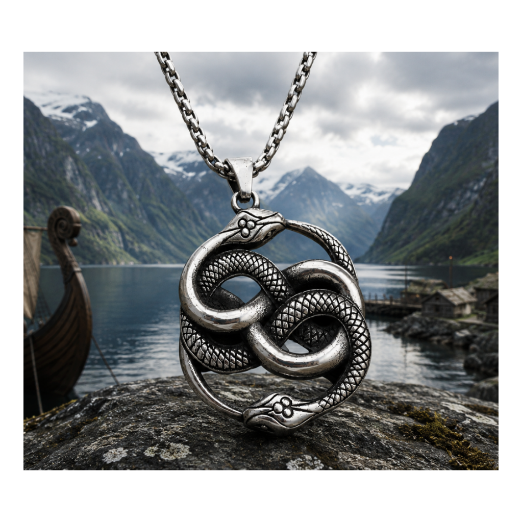Midgard Serpent Hanger – Stainless Steel Zilverkleurig