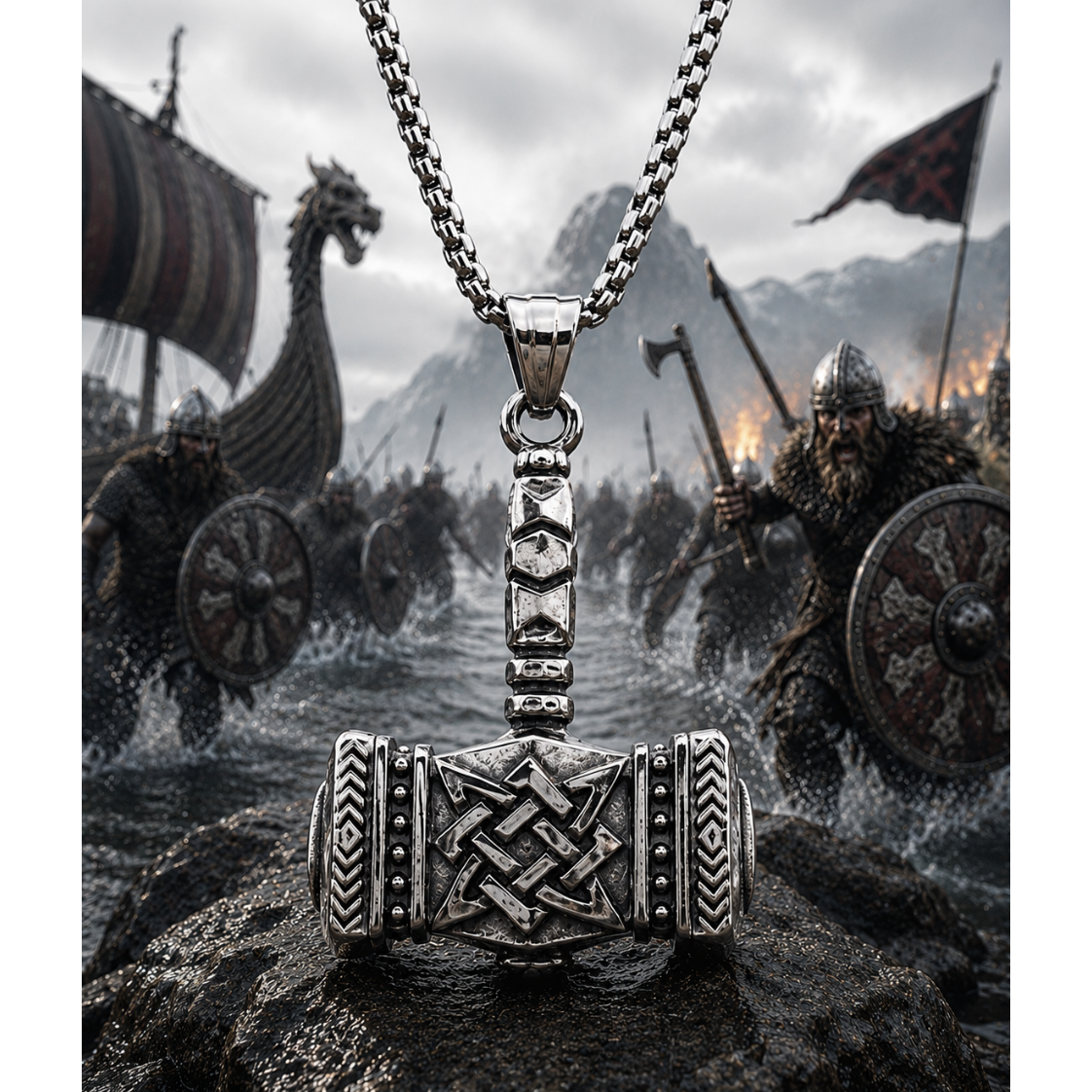 Mjölnir – Thor's Hammer Hanger– Stainless Steel Zilverkleurig