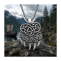 Viking Knot Bear Claw Hanger – Stainless Steel