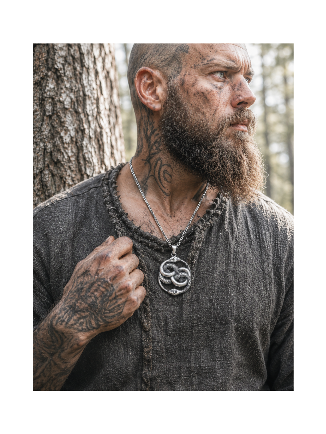 Midgard Serpent Hanger – Stainless Steel Zilverkleurig