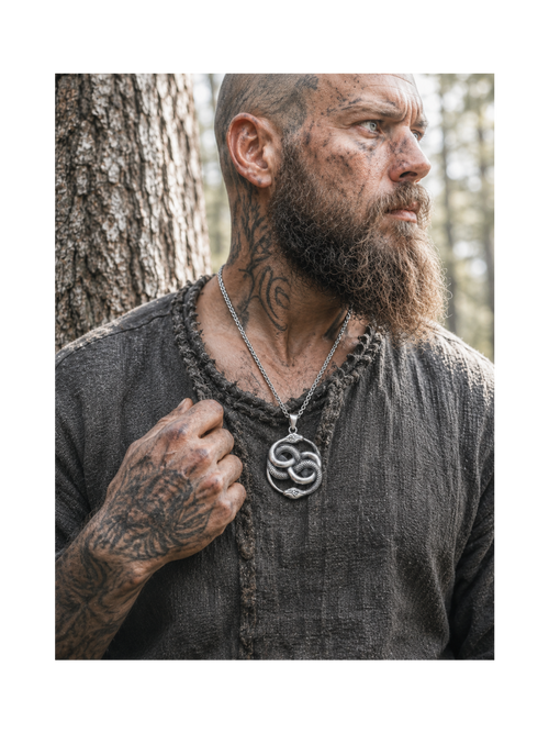 Midgard Serpent Hanger – Stainless Steel Zilverkleurig
