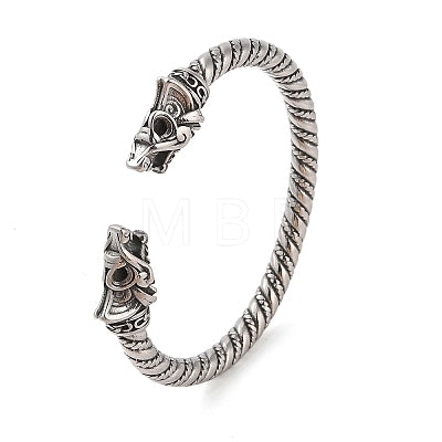 Fafnir Dragehode Armband – Zilverkleurig Viking Design